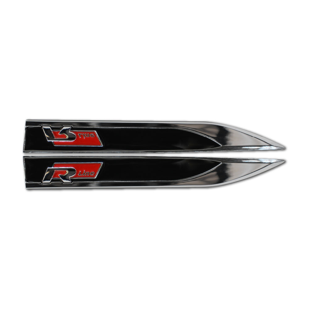 GOLF-7-FENDER-ARROW-R-LINE-BLACK-AND-CHROME-CHR-RLINE3 GOLF 7 FENDER ARROW R LINE BLACK AND CHROME CHR RLINE3