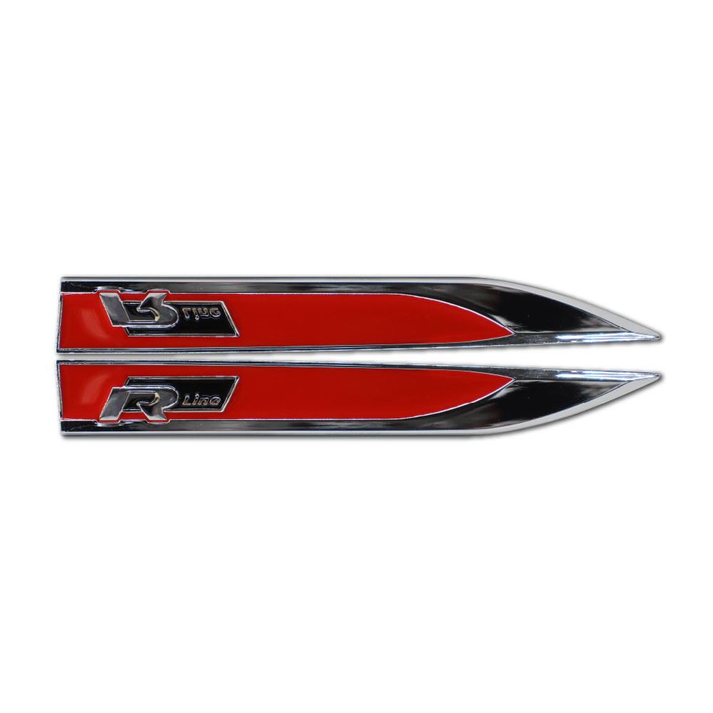 GOLF-7-FENDER-ARROW-R-LINE-RED-AND-CHROME-CHR-RLINE4 GOLF 7 FENDER ARROW R LINE RED AND CHROME CHR RLINE4
