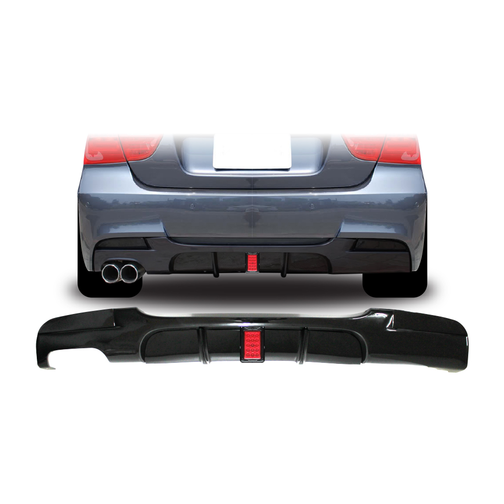 BMW E90 LED DIFFUSER SINGLE OUTLET DOUBLE PIPE GLOSS BLACK FITTED BMWE90DIFFLSD