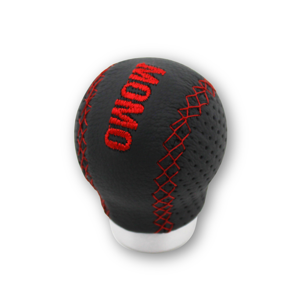 MOMO-SHORT-GEAR-KNOB-WITH-RED-STITCHING-MOMO-INSCIPTION-GEARNOBMOMO MOMO SHORT GEAR KNOB WITH RED STITCHING MOMO INSCIPTION GEARNOBMOMO